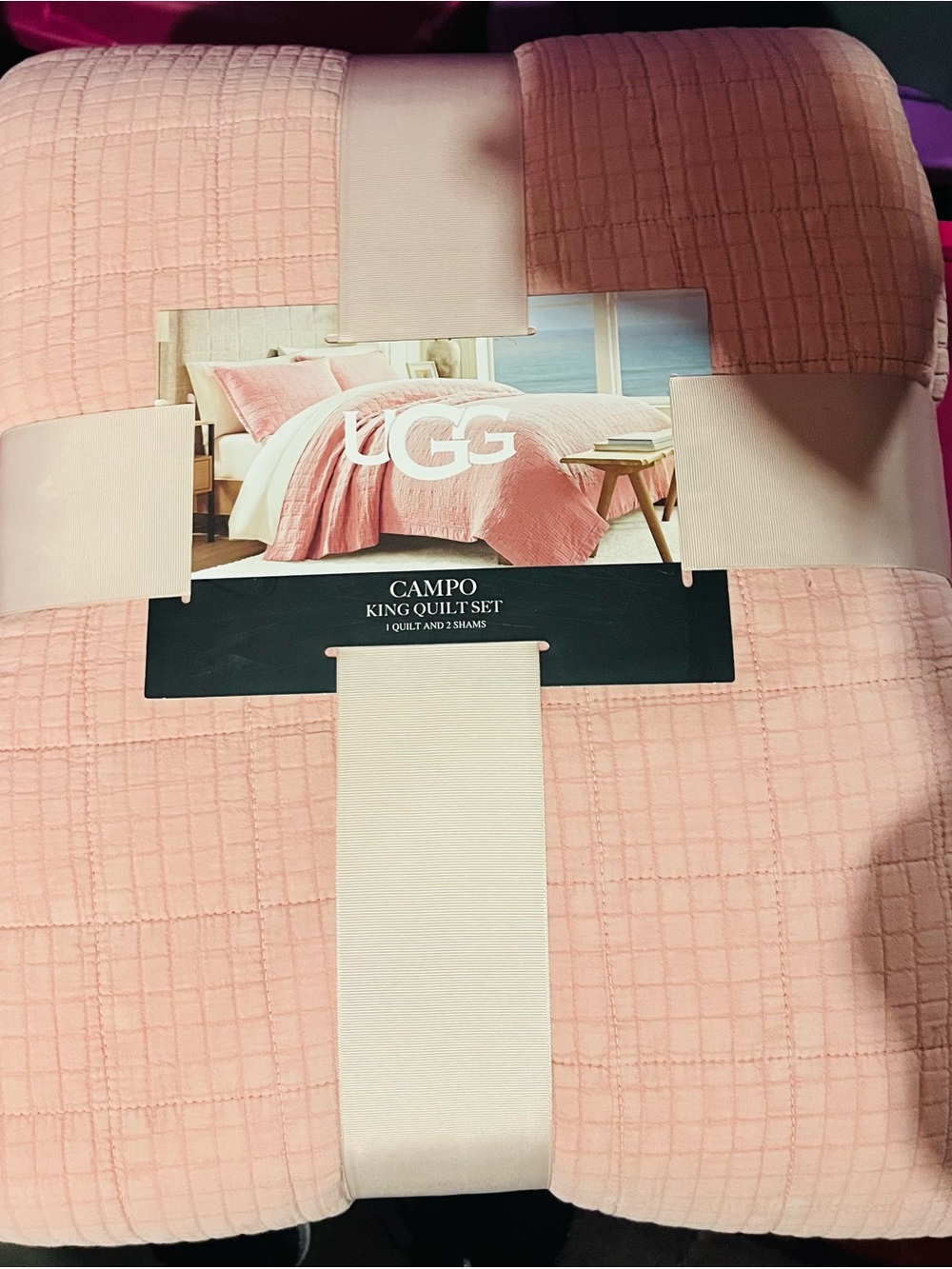 UGG Pink Campo King Quilt Set